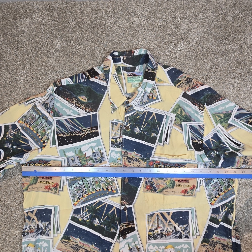 Vintage Reyn Spooner Shirt Mens XXL Hollywood California Postcard Rayon USA - Picture 7 of 7